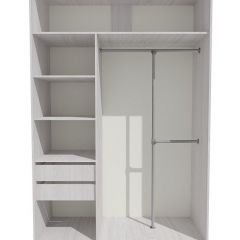 Шкаф-купе 1500 серии SILVER S3+S4+B2+PL4 (2 ящика+F обр.штанга) профиль «Серебро» в Ноябрьске - noyabrsk.mebel24.online | фото 2
