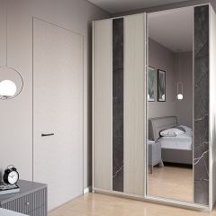 Шкаф-купе 1500 серии SILVER S4+S3Z+B2+PL1 (2 ящика+1 штанга) профиль «Серебро» в Ноябрьске - noyabrsk.mebel24.online | фото