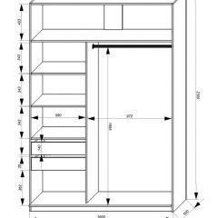Шкаф-купе 1600 серии SOFT D1+D3+B2+PL1 (2 ящика+1штанга) профиль «Графит» в Ноябрьске - noyabrsk.mebel24.online | фото 4