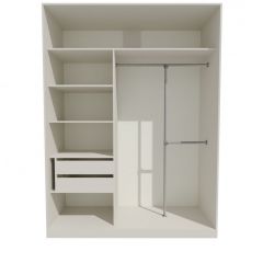 Шкаф-купе 1700 серии NEW CLASSIC K4+K4+B2+PL4 (2 ящика+F обр. штанга) профиль «Капучино» в Ноябрьске - noyabrsk.mebel24.online | фото 2
