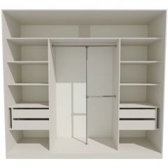 Шкаф-купе 2150 серии NEW CLASSIC K4+K4+K4+B22+PL4(по 2 ящика лев/прав+F обр.штанга) профиль «Капучино» в Ноябрьске - noyabrsk.mebel24.online | фото 2