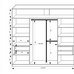 Шкаф-купе 2150 серии NEW CLASSIC K4+K4+K4+B22+PL4(по 2 ящика лев/прав+F обр.штанга) профиль «Капучино» в Ноябрьске - noyabrsk.mebel24.online | фото 3