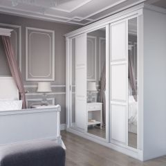 Шкаф-купе 2150 серии NEW CLASSIC K6Z+K1+K6+B22+PL2(по 2 ящика лев/прав+1 штанга+1 полка) профиль «Капучино» в Ноябрьске - noyabrsk.mebel24.online | фото