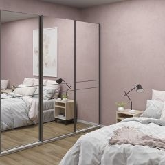 Шкаф-купе 2400 серии SOFT D4+D4+D4+B22+PL1 (по 2 ящика лев/прав+1штанга) профиль «Графит» в Ноябрьске - noyabrsk.mebel24.online | фото