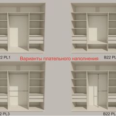 Шкаф-купе 2400 серии SOFT D5+D5+D5+B22+PL4 (по 2 ящика лев/прав+2штанги) профиль «Графит» в Ноябрьске - noyabrsk.mebel24.online | фото 4