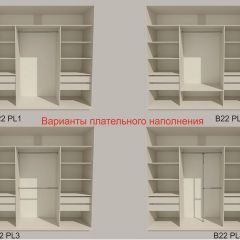 Шкаф-купе 2400 серии SOFT D7+D3+D3+B22+PL4 (по 2 ящика лев/прав+2штанги) профиль «Капучино» в Ноябрьске - noyabrsk.mebel24.online | фото 6