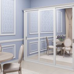 Шкаф-купе 2450 серии NEW CLASSIC K1+K1+K1+B22+PL4 (по 2 ящика лев/прав+F обр.штанга) профиль «Капучино» в Ноябрьске - noyabrsk.mebel24.online | фото