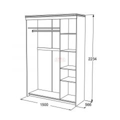 Шкаф-купе 3-х дверный Ольга-13 (1500) в Ноябрьске - noyabrsk.mebel24.online | фото 2