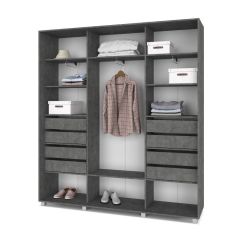 МАРТИН Шкаф-купе Камень темный (2200*450) М421 в Ноябрьске - noyabrsk.mebel24.online | фото 4