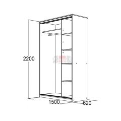 МИРАЖ 15.1 (620) Шкаф для платья и белья в Ноябрьске - noyabrsk.mebel24.online | фото 2