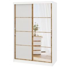 Шкаф-купе ПШ-2.9 1800 Фасад Флагман (Белый жемчуг/Дуб Вотан) в Ноябрьске - noyabrsk.mebel24.online | фото
