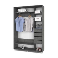 РОЛАНД Шкаф-купе Камень темный (450*1400) Р441 в Ноябрьске - noyabrsk.mebel24.online | фото 5