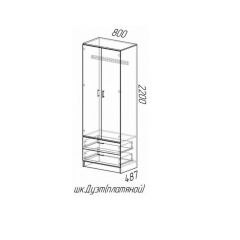Шкаф платяной Дуэт с ящиками (Ясень шимо темный/светлый) в Ноябрьске - noyabrsk.mebel24.online | фото 2