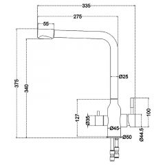 Смеситель д/кухни MELANA-F610304 Stello нерж.сталь, с переключателем на фильтр, однорычажный, сатин в Ноябрьске - noyabrsk.mebel24.online | фото 4