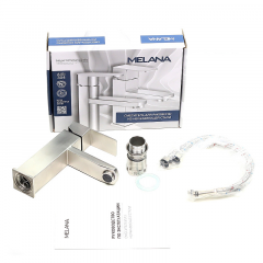 Смеситель д/ум MELANA-F610201 Cubo нерж.сталь, однорычажный, сатин, литой излив в Ноябрьске - noyabrsk.mebel24.online | фото 3