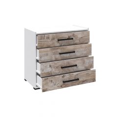 Спальня Соната Комод (Белый/Дуб юкон) в Ноябрьске - noyabrsk.mebel24.online | фото 2