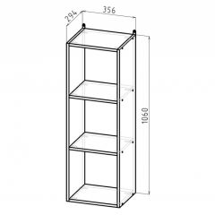Стеллаж 3 секции (белый) в Ноябрьске - noyabrsk.mebel24.online | фото 2