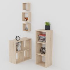 Стеллаж 3 секции (дуб сонома) в Ноябрьске - noyabrsk.mebel24.online | фото 4