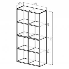 Стеллаж 8 секций (белый) в Ноябрьске - noyabrsk.mebel24.online | фото 2