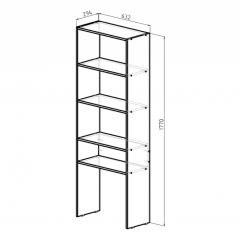 Стеллаж Элемент-1 (дуб сонома) в Ноябрьске - noyabrsk.mebel24.online | фото 2