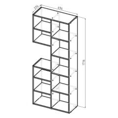 Стеллаж Элемент-2 (дуб сонома) в Ноябрьске - noyabrsk.mebel24.online | фото 5
