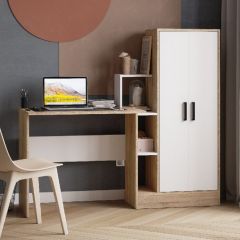 Стол компьютерный СКМ-1 ЛДСП Белый/Дуб сонома в Ноябрьске - noyabrsk.mebel24.online | фото