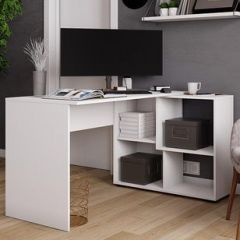Стол компьютерный угловой СКМУ-4 Белый в Ноябрьске - noyabrsk.mebel24.online | фото