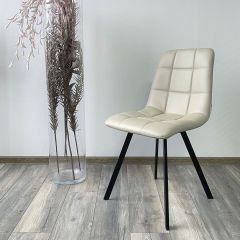 Стул CHILLI SQUARE HK017-02 серо-бежевый, PU/ черный каркас М-City в Ноябрьске - noyabrsk.mebel24.online | фото 2