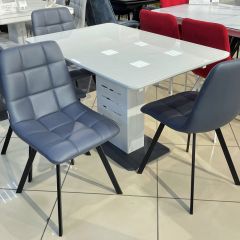 Стул CHILLI SQUARE HK017-09 серо-черничный, PU/ черный каркас М-City в Ноябрьске - noyabrsk.mebel24.online | фото 6