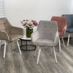 Стул MAVERICK 360 град. поворот. BLUVEL-40 BEIGE/ белый каркас, М-City в Ноябрьске - noyabrsk.mebel24.online | фото 3