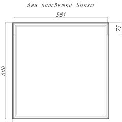 Зеркало Corsica 600х600 black без подсветки Sansa (SB1064Z) в Ноябрьске - noyabrsk.mebel24.online | фото 4