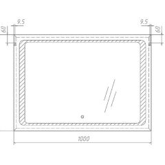 Зеркало Galaxy 100 alum с подсветкой Sansa (SG1008Z) в Ноябрьске - noyabrsk.mebel24.online | фото 7