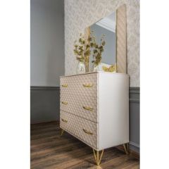 Зеркало ППУ Lara (бежевый глянец) в Ноябрьске - noyabrsk.mebel24.online | фото 3
