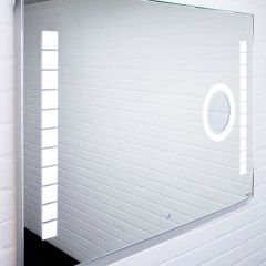 Зеркало Quadro 100 alum (линза) с подсветкой Sansa (SQL1030Z) в Ноябрьске - noyabrsk.mebel24.online | фото 3