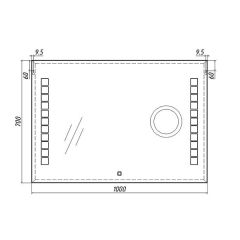 Зеркало Quadro 100 alum (линза) с подсветкой Sansa (SQL1030Z) в Ноябрьске - noyabrsk.mebel24.online | фото 8