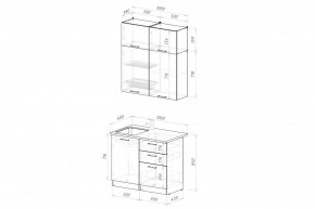 АСАЯ Кухонный гарнитур Мини 1000 мм в Ноябрьске - noyabrsk.mebel24.online | фото 2