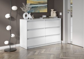 АЙДЕН КМ06-1200 Комод 6 ящиков (белый) в Ноябрьске - noyabrsk.mebel24.online | фото
