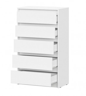 АЙДЕН КМ06-700 Комод 5 ящиков (белый) в Ноябрьске - noyabrsk.mebel24.online | фото 2