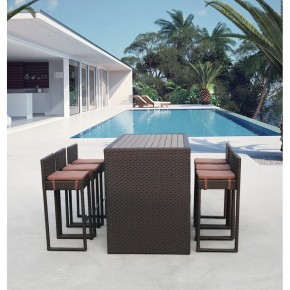 Барный комплект плетеной мебели T390AD/Y390A-W63_6Pcs Brown в Ноябрьске - noyabrsk.mebel24.online | фото 1