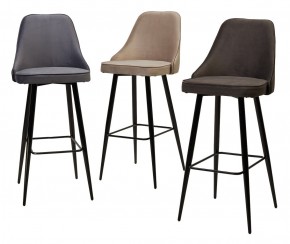 Барный стул NEPAL-BAR ГРАФИТ #14, велюр/ черный каркас (H=78cm) М-City в Ноябрьске - noyabrsk.mebel24.online | фото 3