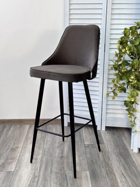 Барный стул NEPAL-BAR ГРАФИТ #14, велюр/ черный каркас (H=78cm) М-City в Ноябрьске - noyabrsk.mebel24.online | фото 6