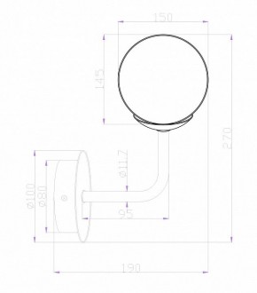 Бра Maytoni Erich MOD221-WL-01-G в Ноябрьске - noyabrsk.mebel24.online | фото 2