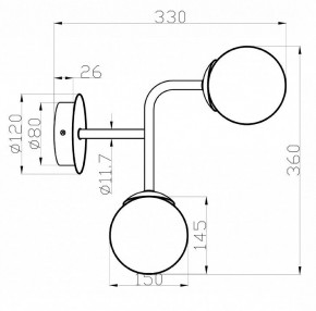 Бра Maytoni Erich MOD221-WL-02-G в Ноябрьске - noyabrsk.mebel24.online | фото 3