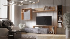 ДАЛЛАС Гостиная (модульная) цемент темный в Ноябрьске - noyabrsk.mebel24.online | фото