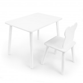 Детский комплект стол и стул «Мишка» Rolti Baby (белый/белый, массив березы/мдф) в Ноябрьске - noyabrsk.mebel24.online | фото