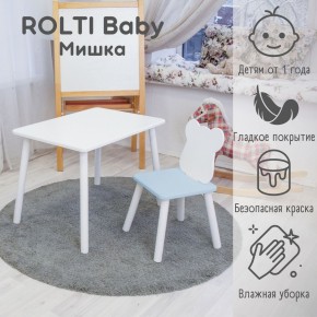 Детский комплект стол и стул «Облачко» Rolti Baby  (голубая столешница/белое сиденье/белые ножки) в Ноябрьске - noyabrsk.mebel24.online | фото