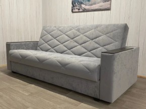 Диван Престиж-15 (НПБ+МДФ) велюр Sensey silver в Ноябрьске - noyabrsk.mebel24.online | фото 2
