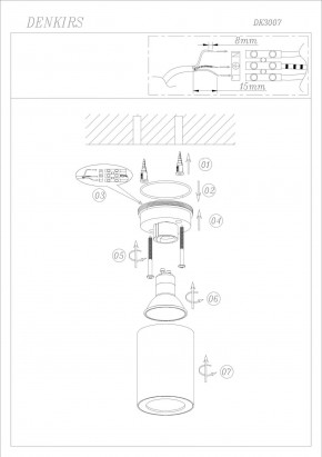 DK3007-BK Накладной светильник влагозащ., IP 44, 15 Вт, GU10, черный, алюминий в Ноябрьске - noyabrsk.mebel24.online | фото 6