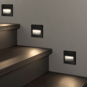 DK3050-BK Светильник встраиваемый в стену, IP 20, LED 3000, 1 Вт, черный пластик в Ноябрьске - noyabrsk.mebel24.online | фото 3