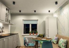 DK3090-BK+CY Светильник накладной IP 20, 10 Вт, GU5.3, LED, черный/голубой, пластик в Ноябрьске - noyabrsk.mebel24.online | фото 2